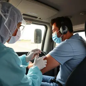 vacinação contra a gripe para caminhoneiros